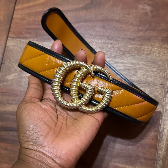 Gucci Double G Leather Tourchon Belt 'Brown' - Picture 6 of 16
